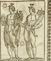 An illustration from Le vere e nove imagini de gli dei delli antichi di Vicenzo Cartari Reggiano. Ridotte da capo a piedi in questa nouissima impressione alle loro reali, & non piu per l'adietro osseruate simiglianze. Cauate da' marmi, bronzi, medaglie, gioie, & altre memorie antiche; (1615)
