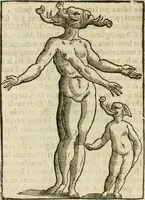 An illustration from Le vere e nove imagini de gli dei delli antichi di Vicenzo Cartari Reggiano. Ridotte da capo a piedi in questa nouissima impressione alle loro reali, & non piu per l'adietro osseruate simiglianze. Cauate da' marmi, bronzi, medaglie, gioie, & altre memorie antiche; (1615)