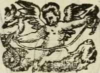 An illustration from Le vere e nove imagini de gli dei delli antichi di Vicenzo Cartari Reggiano. Ridotte da capo a piedi in questa nouissima impressione alle loro reali, & non piu per l'adietro osseruate simiglianze. Cauate da' marmi, bronzi, medaglie, gioie, & altre memorie antiche; (1615)