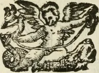 An illustration from Le vere e nove imagini de gli dei delli antichi di Vicenzo Cartari Reggiano. Ridotte da capo a piedi in questa nouissima impressione alle loro reali, & non piu per l'adietro osseruate simiglianze. Cauate da' marmi, bronzi, medaglie, gioie, & altre memorie antiche; (1615)
