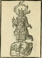 An illustration from Le vere e nove imagini de gli dei delli antichi di Vicenzo Cartari Reggiano. Ridotte da capo a piedi in questa nouissima impressione alle loro reali, & non piu per l'adietro osseruate simiglianze. Cauate da' marmi, bronzi, medaglie, gioie, & altre memorie antiche; (1615)