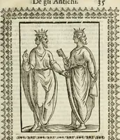Picture 15 of 279 from Le vere e nove imagini de gli dei delli antichi di Vicenzo Cartari Reggiano. Ridotte da capo a piedi in questa nouissima impressione alle loro reali, & non piu per l'adietro osseruate simiglianze. Cauate da' marmi, bronzi, medaglie, gioie, & altre memorie antiche; (1615), leaf 70