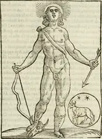 An illustration from Le vere e nove imagini de gli dei delli antichi di Vicenzo Cartari Reggiano. Ridotte da capo a piedi in questa nouissima impressione alle loro reali, & non piu per l'adietro osseruate simiglianze. Cauate da' marmi, bronzi, medaglie, gioie, & altre memorie antiche; (1615)