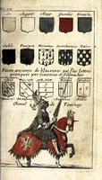 An illustration from Le veritable art du blason : ou les regles des armoiries sont traitées d'vne nouuelle methode, plus aisée que les precedentes : les origines expliquees .. (1659)