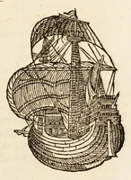 An illustration from Le voyage de Messire François Drake chevalier, aux Indes Occidentales l'an MDLXXXV. : auquel les villes de S. Iago, S. Domingo, S. Augustino & Cartagene ont esté prises . (1588)