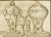 An illustration from Le vray et methodique cours de la physique resolutiue, vulgairement dite chymie : representé par figures generales & particulieres : pour connoistre la theotechnie ergocosmique, c'est à dire, l'art de Dieu, en l'ouurage de l'vniuers (1653)