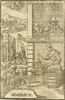 An illustration from Le vray et methodique cours de la physique resolutiue, vulgairement dite chymie : representé par figures generales & particulieres : pour connoistre la theotechnie ergocosmique, c'est à dire, l'art de Dieu, en l'ouurage de l'vniuers (1653)
