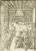 An illustration from Le vray et methodique cours de la physique resolutiue, vulgairement dite chymie : representé par figures generales & particulieres : pour connoistre la theotechnie ergocosmique, c'est à dire, l'art de Dieu, en l'ouurage de l'vniuers (1653)