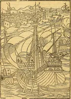 An illustration from L'Hystoire des devx nobles et tres vaillans chevaliers nommez Milles et Amys, : Lesquels en leur viuant furent plains de grandes proësses. Contenant plusieurs et diuerses matieres, comme vous pourrez veoir cy apres (1611)