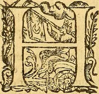 An illustration from L'Hystoire des devx nobles et tres vaillans chevaliers nommez Milles et Amys, : Lesquels en leur viuant furent plains de grandes proësses. Contenant plusieurs et diuerses matieres, comme vous pourrez veoir cy apres (1611)