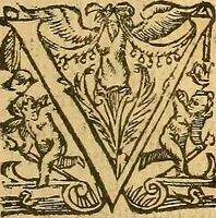 An illustration from L'Hystoire des devx nobles et tres vaillans chevaliers nommez Milles et Amys, : Lesquels en leur viuant furent plains de grandes proësses. Contenant plusieurs et diuerses matieres, comme vous pourrez veoir cy apres (1611)