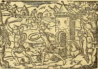 Picture 30 of 69 from L'Hystoire des devx prevx tres nobles et tres-vaillans chevaliers Valentin et Orson : fils de l'Empereur de Grece, & nepueux du tres-vaillant & tres-Chrestien Roy de France, Pepin. Contenant plusieurs & diuerses matieres, comme vous pourrez veoir cy apres (1614), leaf 101