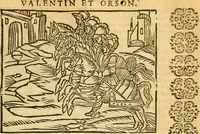 Picture 53 of 69 from L'Hystoire des devx prevx tres nobles et tres-vaillans chevaliers Valentin et Orson : fils de l'Empereur de Grece, & nepueux du tres-vaillant & tres-Chrestien Roy de France, Pepin. Contenant plusieurs & diuerses matieres, comme vous pourrez veoir cy apres (1614), leaf 154