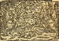 Picture 55 of 69 from L'Hystoire des devx prevx tres nobles et tres-vaillans chevaliers Valentin et Orson : fils de l'Empereur de Grece, & nepueux du tres-vaillant & tres-Chrestien Roy de France, Pepin. Contenant plusieurs & diuerses matieres, comme vous pourrez veoir cy apres (1614), leaf 158