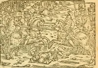Picture 63 of 69 from L'Hystoire des devx prevx tres nobles et tres-vaillans chevaliers Valentin et Orson : fils de l'Empereur de Grece, & nepueux du tres-vaillant & tres-Chrestien Roy de France, Pepin. Contenant plusieurs & diuerses matieres, comme vous pourrez veoir cy apres (1614), leaf 172