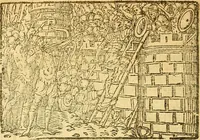 An illustration from L'Hystoire des devx prevx tres nobles et tres-vaillans chevaliers Valentin et Orson : fils de l'Empereur de Grece, & nepueux du tres-vaillant & tres-Chrestien Roy de France, Pepin. Contenant plusieurs & diuerses matieres, comme vous pourrez veoir cy apres (1614)