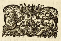 An illustration from A libell of Spanish lies: : found at the sacke of Cales, discoursing the fight in the West Indies, twixt the English nauie being fourteene ships and pinasses, and a fleete of twentie saile of the king of Spaines, and of the death of Sir Francis Drake. : With an answere briefely confuting the Spanish lies, and a short relation of the fight according to truth (1596)