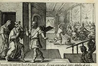 An illustration from Liber Genesis : aereis formis a Crispin Passaeo expressus versebusque tam Latinis quam Germanicis ornatus, sententijs ite[m] ex ss. patribus desumptis (1629)