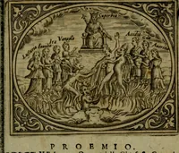 An illustration from Libretto d'imagini e di brevi meditationi sopra li sette peccati capitali, e le virtù à loro contrarie : si da ancora vna breve cognitione de' vitij per fuggirli, e delle virtù per acquistarle (1600)