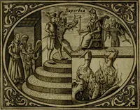 An illustration from Libretto d'imagini e di brevi meditationi sopra li sette peccati capitali, e le virtù à loro contrarie : si da ancora vna breve cognitione de' vitij per fuggirli, e delle virtù per acquistarle (1600)