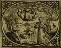 An illustration from Libretto d'imagini e di brevi meditationi sopra li sette peccati capitali, e le virtù à loro contrarie : si da ancora vna breve cognitione de' vitij per fuggirli, e delle virtù per acquistarle (1600)