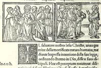 An illustration from Libro de uita contemplatiua, lectione, meditatione, oratione, contemplatione, scala dil paradiso intitulato : cum adaptatione mistica dellhistorie diuine & expositione de suoi misterii et excellentissimi sacramenti (1527)