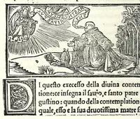An illustration from Libro de uita contemplatiua, lectione, meditatione, oratione, contemplatione, scala dil paradiso intitulato : cum adaptatione mistica dellhistorie diuine & expositione de suoi misterii et excellentissimi sacramenti (1527)