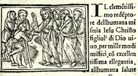 An illustration from Libro de uita contemplatiua, lectione, meditatione, oratione, contemplatione, scala dil paradiso intitulato : cum adaptatione mistica dellhistorie diuine & expositione de suoi misterii et excellentissimi sacramenti (1527)
