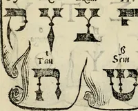 An illustration from Libro di M. Giovambattista Palatino cittadino romano : nelqual s'insegna à scriuer ogni sorte lettera, antica & moderna, di qualun que natione, con le sue regole, & misure, & essempi : et con vn breve et vtil discorso de le cifre (1550)
