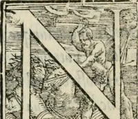 An illustration from Libro di M. Giovambattista Palatino cittadino romano : nelqual s'insegna à scriuer ogni sorte lettera, antica & moderna, di qualun que natione, con le sue regole, & misure, & essempi : et con vn breve et vtil discorso de le cifre (1550)