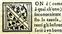 An illustration from Libro di M. Giovam Battista Palatino, cittadino romano, nelqual s'insegna à scriuer ogni sorte lettera, antica & moderna, di qualunque natione, con le sue regole & misure, & essempi : et con vn breve et vtil discorso de le cifre : riueduto nuouamente & corretto dal proprio autore, con la givnta di qvindici tavole bellissime (1561)