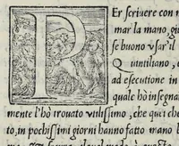 An illustration from Libro di M. Giovanbattista Palatino cittadino romano : nel qual s'insegna à scriuere ogni sorte lettera, antica, et moderna, di qualunque natione, con le sue regole, et misure, et essempi : et con vn breve, et vtil discorso de le cifre (1548)