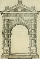 Picture 8 of 53 from Libro estraordinario di Sebastiano Serlio bolognese : nel quale si dimostrano trenta porte di opera rustica, mista con diuersi ordini, & uenti di opera dilicata di diuerse specie : con la scrittura dauanti, che narra il tutto (1566), leaf 14