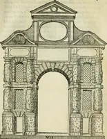 An illustration from Libro estraordinario di Sebastiano Serlio bolognese : nel quale si dimostrano trenta porte di opera rustica, mista con diuersi ordini, & uenti di opera dilicata di diuerse specie : con la scrittura dauanti, che narra il tutto (1566)