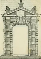 An illustration from Libro estraordinario di Sebastiano Serlio bolognese : nel quale si dimostrano trenta porte di opera rustica, mista con diuersi ordini, & uenti di opera dilicata di diuerse specie : con la scrittura dauanti, che narra il tutto (1566)