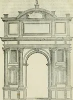 An illustration from Libro estraordinario di Sebastiano Serlio bolognese : nel quale si dimostrano trenta porte di opera rustica, mista con diuersi ordini, & uenti di opera dilicata di diuerse specie : con la scrittura dauanti, che narra il tutto (1566)