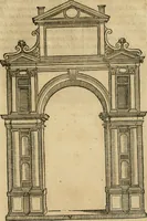 Picture 48 of 53 from Libro estraordinario di Sebastiano Serlio bolognese : nel quale si dimostrano trenta porte di opera rustica, mista con diuersi ordini, & uenti di opera dilicata di diuerse specie : con la scrittura dauanti, che narra il tutto (1566), leaf 94