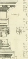 An illustration from Li cinque ordini dell' architettura civile di Michel Sanmicheli : rilevati dalle sue fabriche, e descritti e publicati con quelli di Vitruvio, Alberti, Palladio, Scamozzi, Serlio, e Vignola (1735)