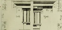 An illustration from Li cinque ordini dell'architettura civile di Michel Sanmicheli, rilevati dalle sue Fabriche, e descritti e publicati con quelli di Vitruvio, Alberti, Palladio, Scamozzi, Serlio e Vignola (1735)