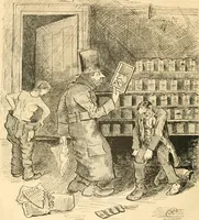 An illustration from Lightning flashes and electric dashes, a volume of choice telegraphic literature, humor, fun, wit & wisdom (1877)