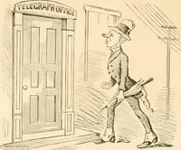 An illustration from Lightning flashes and electric dashes, a volume of choice telegraphic literature, humor, fun, wit & wisdom (1877)