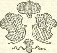 An illustration from Li Sovrani del mondo, opera, che dà notitia della genealogia delle loro famigilie; dell'ampiezza, e governo de'loro Stati, della loro religione, entrate, forze, titoli, pretenfioni, arme con l'origine floria de'pezzi, e quarti, che le compongono, e del luogo della loro residenza; con un catalogo degli autori, che meglio ne banno feritto; il tutto fino al tempo prefente (1729)