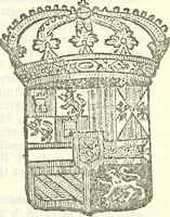 An illustration from Li Sovrani del mondo, opera, che dà notitia della genealogia delle loro famigilie; dell'ampiezza, e governo de'loro Stati, della loro religione, entrate, forze, titoli, pretenfioni, arme con l'origine floria de'pezzi, e quarti, che le compongono, e del luogo della loro residenza; con un catalogo degli autori, che meglio ne banno feritto; il tutto fino al tempo prefente (1729)
