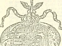 An illustration from Li Sovrani del mondo, opera, che dà notitia della genealogia delle loro famigilie; dell'ampiezza, e governo de'loro Stati, della loro religione, entrate, forze, titoli, pretenfioni, arme con l'origine floria de'pezzi, e quarti, che le compongono, e del luogo della loro residenza; con un catalogo degli autori, che meglio ne banno feritto; il tutto fino al tempo prefente (1729)