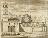 An illustration from L'istoria della Chiesa di S. Giovanni avanti Porta Latina, titolo cardinalizio (1716)