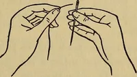 An illustration from A little sewing book for a little girl (1918)