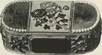 An illustration from Illustrated catalogue of the furniture and embellishments from the Imperial Palace, Pekin, exquisitely wrought gold ornaments from the ceremonial crowns of the former Emperor and Empress of China and numerous other objects of antiquity and distinctive artistic excellence, recently acquired by the firm of Messrs. Yamanaka & Company, New York, Japan, China [electronic resource] : to be sold at unrestricted public sale on the afternoons herein stated (1917)