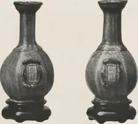 An illustration from Illustrated catalogue of the important collection of antique Chinese porcelains, Sung and Ming potteries, ancient stone sculptures, carved jades and other hard stones, snuff bottles, Mandarin necklaces, bronzes, enamels, palace furniture and wall panels and a number of rare and fine ancient Chinese paintings of the Sung and Ming periods [electronic resource] : all of which are to be sold at unrestricted public sale by direction of the Chinese expert, Lee Van Ching of Shanghai on the afternoons herein stated (1917)