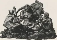An illustration from Illustrated catalogue of the important collection of antique Chinese porcelains, Sung and Ming potteries, ancient stone sculptures, carved jades and other hard stones, snuff bottles, Mandarin necklaces, bronzes, enamels, palace furniture and wall panels and a number of rare and fine ancient Chinese paintings of the Sung and Ming periods [electronic resource] : all of which are to be sold at unrestricted public sale by direction of the Chinese expert, Lee Van Ching of Shanghai on the afternoons herein stated (1917)