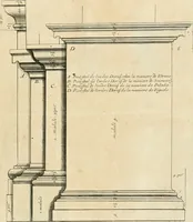 An illustration from Liure nouueau de l'art d'architecture : des cinq ordres et de plusieurs recueils de cette science, comme amphitheatres, plans, élevations, perspectiue et autres, desseignez correctement d'apres Vitruue, Scamossi, Palladio, Vignole et de Lorme (1650)